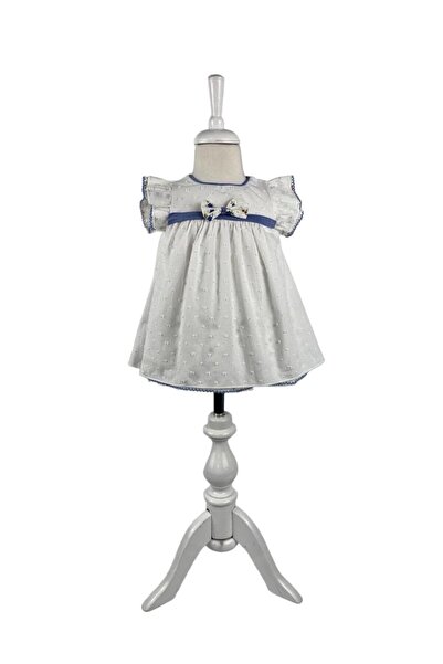 Babydola Kız Bebek Kısa Kollu Beyaz Elbise-13835