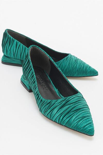 Ccway Γυναικείες Απλές Μπαλαρίνες ΠΡΑΣΙΝΟ ΣΑΤΕΝ