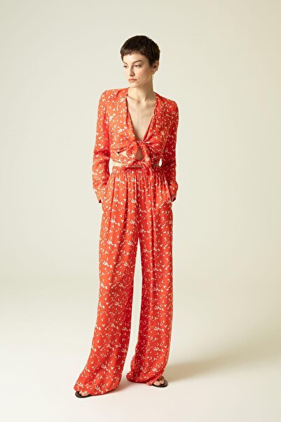 rue Beli Lastikli Desenli Narçiçeği Palazzo Pantolon