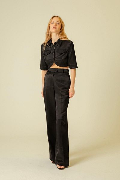 rue Black Wide Leg Comfortable Trousers