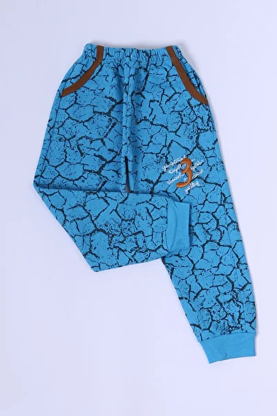 HÇM Boy's Patterned Sweatpants - Pocket Detailed, D11 Model
