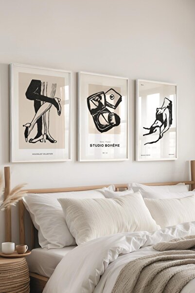 Postifull Set de pictură cu cadru, 3 bucăți de cadru alb și set de postere cu...