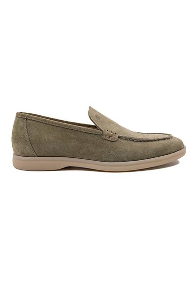TEZCAN KUNDURA Allegro Genuine Suede Leather Laceless Light Green Loafer Men's Shoes