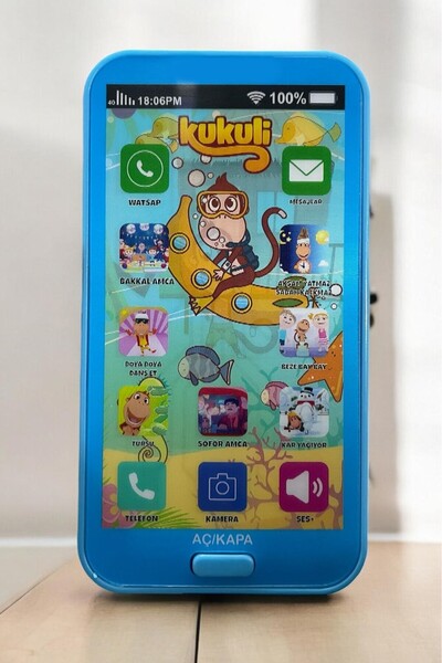 GÜZELYÜZ AVM Kukuli Oyuncak Telefon Dokunmatik 12 Fonksiyonlu Türkçe Sesli Iş...