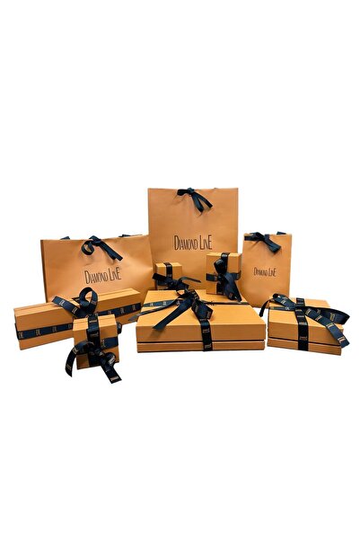 Diamond Line-Gülaylar 14 Ayar Sarı Altın Taşlı Halka Küpe