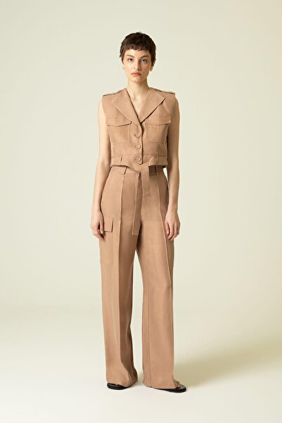 rue Удобни панталони в цвят камилско - детайл с джобове отстрани