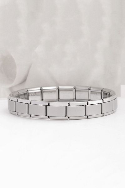 MRROCKS Silver Italian Charm Steel Bracelet