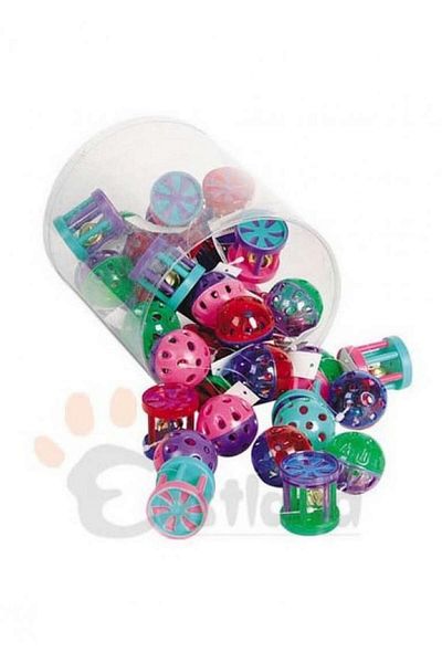 Eastland Cat Toy Rattle Mixed 60 Pieces Glstd