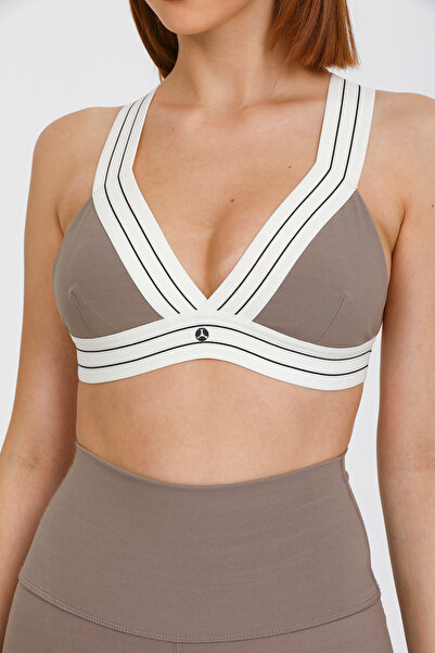 Pulsar V Yaka Toparlayıcı Spor Sütyen Toprak Meissa