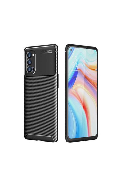 EGSTECH Oppo Reno 4 Pro 5g Case Carbon Look Durable Premium Black Soft Silicone Case