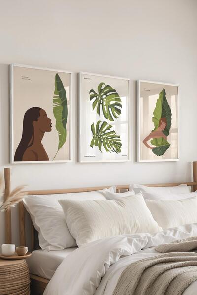 Postifull Set de picturi cu cadru, 3 bucăți de cadru alb și set de postere cu...