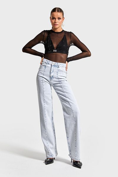 its basic Γυναικείο τζιν Straight Fit Χρώμα 100% Koton Denim με λεπτομέρεια τσέπης