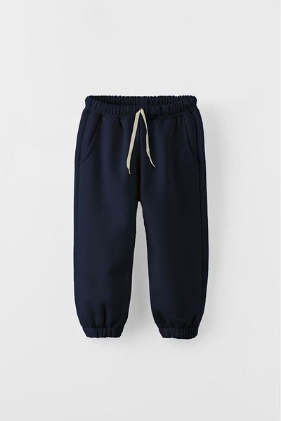 Mnk Baby&Kids Pantaloni de sport Jogger din bumbac albastru bleumarin cu 3 fire - MNK0645