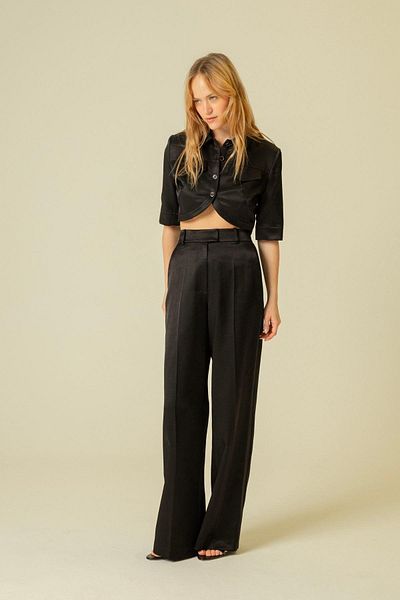 rue Black Wide Leg Comfortable Trousers