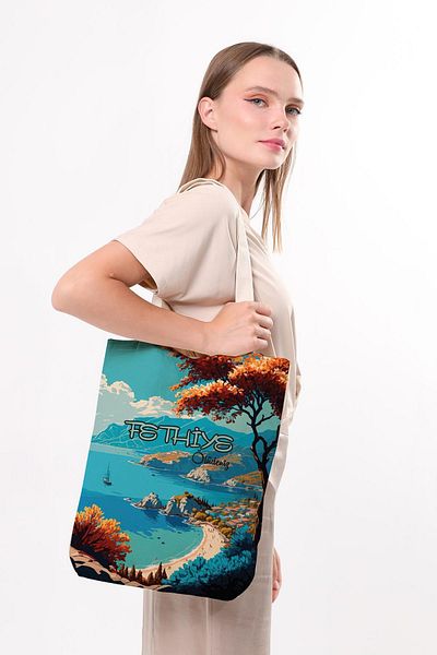 Çınar Bez Çanta Canvas Conquest Dead Sea Printed Cloth Bag