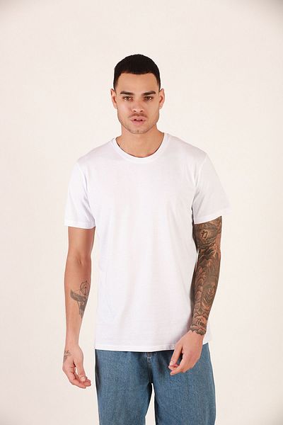 DK DAKSEL Tricou pentru bărbați, 100% bumbac, de culoare albă
