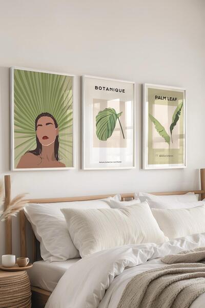 Postifull Set uokvirenih slika, 3 komada sa belim okvirima i minimalistički s...