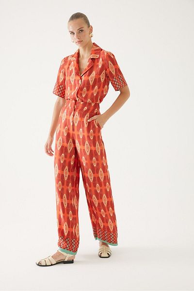 Exquise Colorful Baklava Sliced Trousers Model