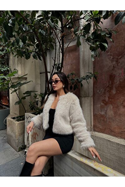 SONREİR Pouch-Free Detail Lolita Crop Fur Coat