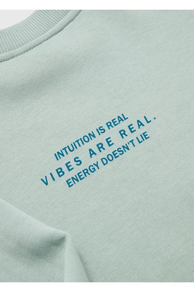 Kübra Tekstil Суитшърт с голям размер Mint Energy за момичета - 2672