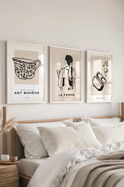 Postifull Set de pictură cu cadru, 3 bucăți de cadru alb și set de postere cu...