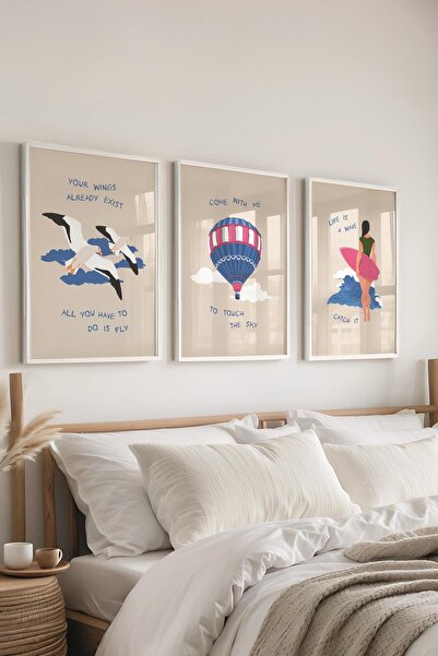 Postifull Set de pictură cu cadru, 3 bucăți de cadru alb și set de postere cu...