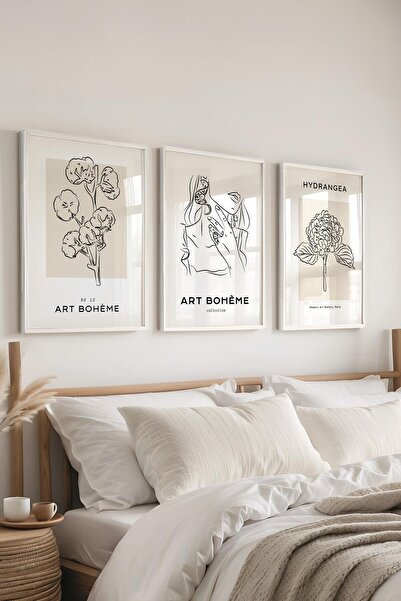 Postifull Комплект рамки за снимки, 3 бели рамки и комплект плакати с минималистична тематика, №: 300545