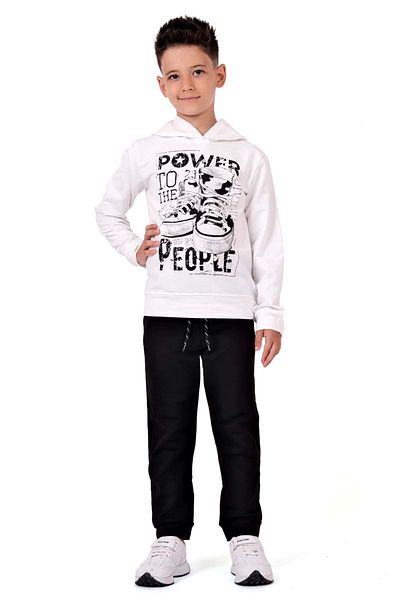 Minikadam Παιδική φόρμα εκρού - Power Printed, Hoodie, MNK0616