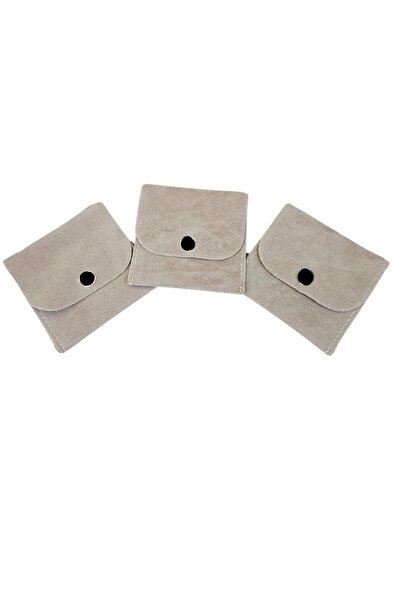 ÖZER KUTU Kadife (SÜET) Zarf Kese Bej 50 Adet 7x7 cm Boy Takı, Altın Kesesi (...
