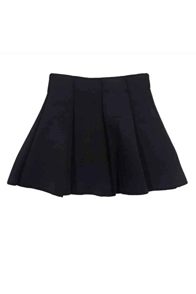 Mnk Baby&Kids Fusta pentru fetiță din țesătură scuba fragmentată 23 aprilie MNK0566 NEGRU