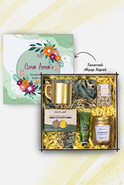 TrendHediye Anneler Günü Özel Tasarımlı Dekoratif Kutuda Hediye Seti & Fincan...