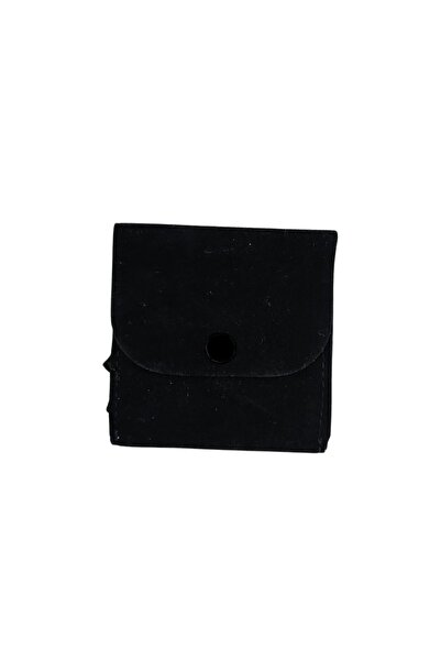 ÖZER KUTU Süet Zarf Kese Siyah 25 Adet 7x7 cm Boy Takı, Altın Kesesi (ÇITÇITLI)