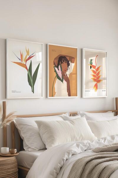 Postifull Set de pictură cu cadru, 3 bucăți de cadru alb și set de postere cu...