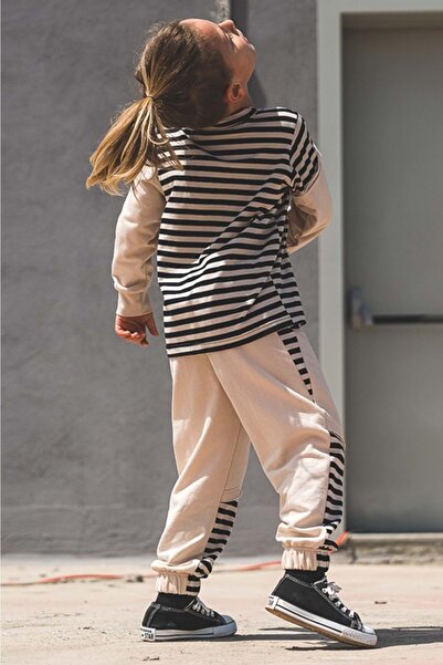 Mnk Baby&Kids Παιδική φόρμα με κουκούλα 2 κλωστών - Ζακέτα, Badi και παντελόνι Seasonal MNK51063 BEIGE