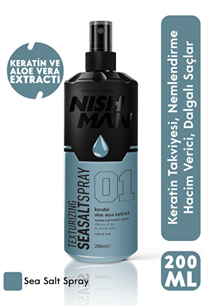 NISHMAN Deniz Tuzu Saç Spreyi - Keratin Aloe Vera Özü 200 ml
