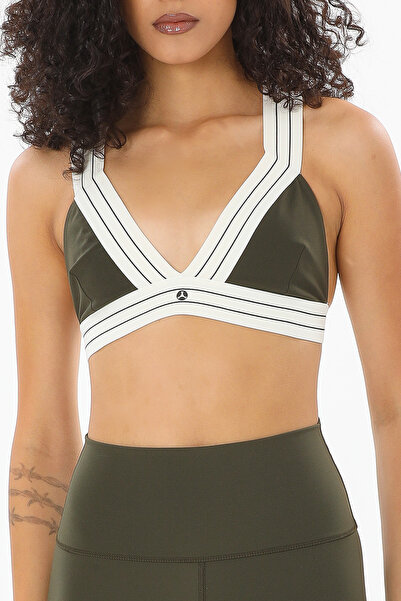 Pulsar V Yaka Toparlayıcı Spor Sütyen Haki Meissa