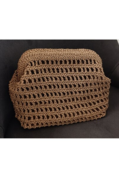 ÖZLEM HANDMADE EL ÖRGÜSÜ HASIR FİLE BURSLU ÇANTA