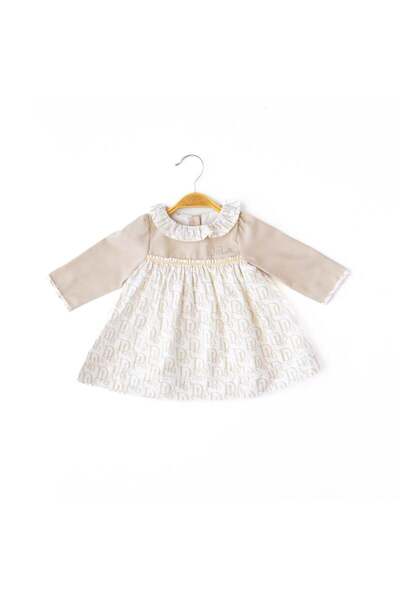Babydola Kahverengi Kız Bebek Elbise - 13934