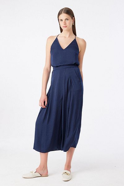 Rue Studio Navy Blue Short Leg Comfortable Trousers