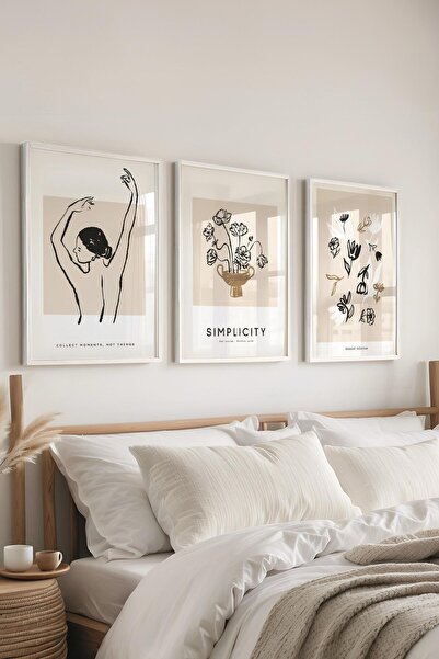 Postifull Set de picturi cu cadru, 3 bucăți de cadru alb și set de postere cu...