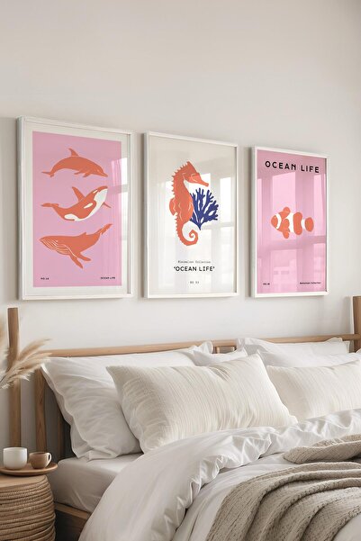 Postifull Set de picturi cu rame, 3 bucăți de rame albe și set de postere cu ...