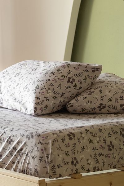 sutra Nermince Series 100% Cotton Akfil 160X200 cm Double Elastic Sheet Set
