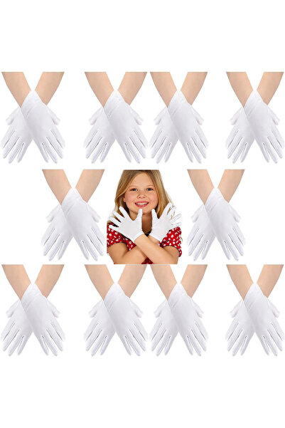 Go İthalat Beyaz Renk Likralı 23 Nisan 29 Ekim 19 Mayıs Gösteri Bando Eldiveni 10 Çift ( 20 Adet ) (5263)