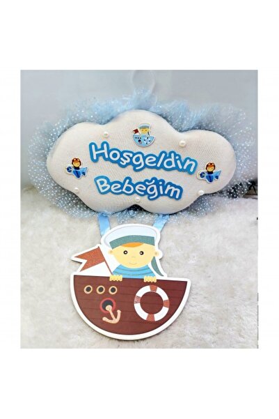 TATLI GÜNLER Hoşgeldin Bebeğim Bebek Kapı Süsü  MAVİ