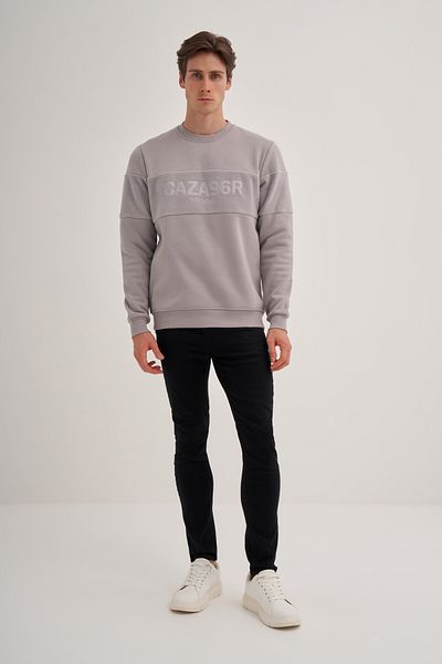 Cazador Jazz 5082 Fleece Λεπτομερής ανδρικός ιδρώτας με λαιμόκοψη 3 κλωστών