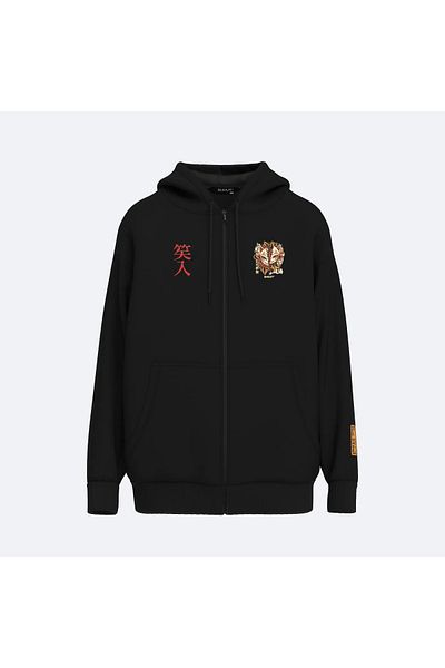 Shout Υπερμεγέθη μάσκα Kitsune Premium Ποιότητας Unisex Φούτερ με φερμουάρ