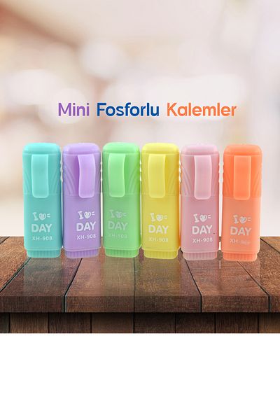 Four Office 6 Color Mini Highlighter Set in Pastel Colors