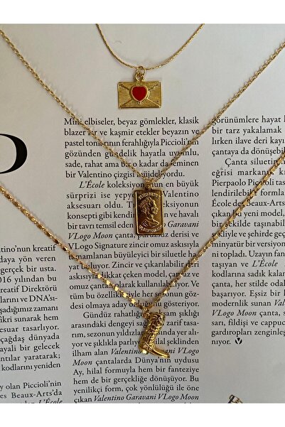Fiamoss Altın Kaplama Özel Tasarım Kolye Seti ( PREMİUM COLLECTİON )