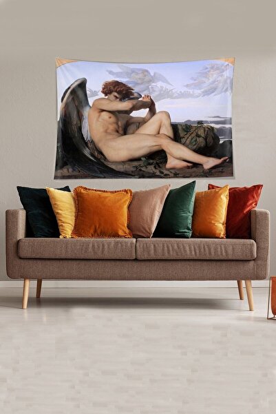 farbala Tapiserie de perete din țesătură din catifea anti-pete cu înger alb