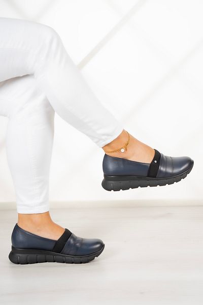 Erkan Saçmacı Reagan Navy Blue - Παπούτσια Casual από γνήσιο δέρμα